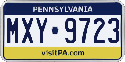 PA license plate MXY9723