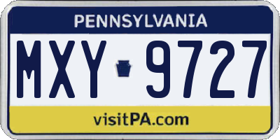 PA license plate MXY9727