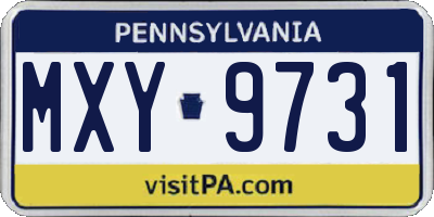 PA license plate MXY9731
