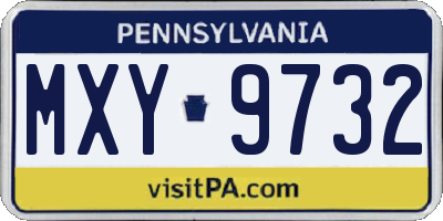 PA license plate MXY9732