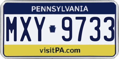 PA license plate MXY9733