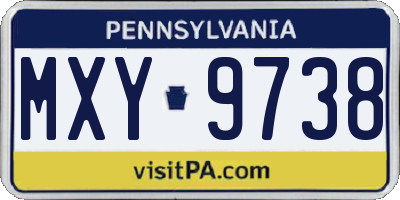 PA license plate MXY9738