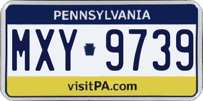 PA license plate MXY9739