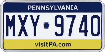 PA license plate MXY9740
