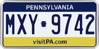 PA license plate MXY9742