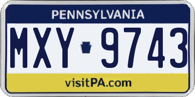 PA license plate MXY9743