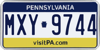 PA license plate MXY9744
