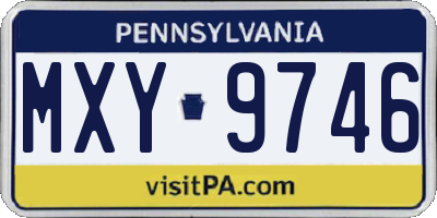 PA license plate MXY9746
