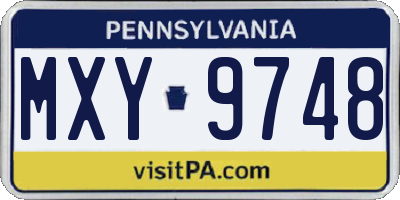 PA license plate MXY9748