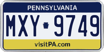 PA license plate MXY9749