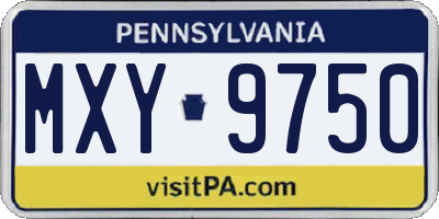 PA license plate MXY9750