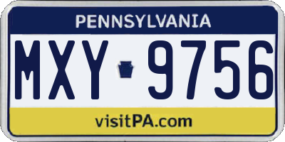 PA license plate MXY9756