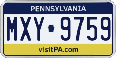PA license plate MXY9759