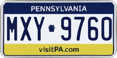 PA license plate MXY9760