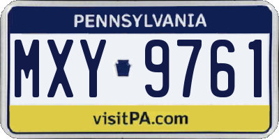 PA license plate MXY9761