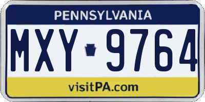 PA license plate MXY9764
