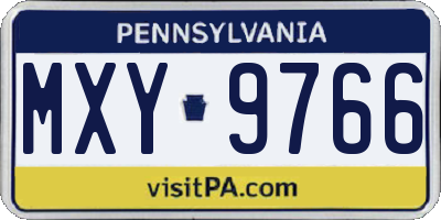 PA license plate MXY9766