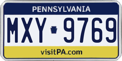 PA license plate MXY9769