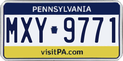 PA license plate MXY9771