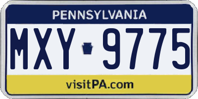 PA license plate MXY9775