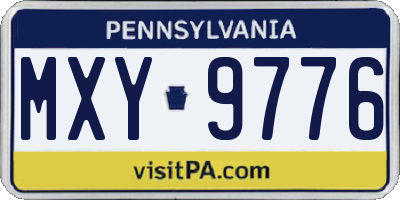 PA license plate MXY9776