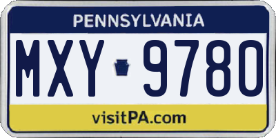 PA license plate MXY9780