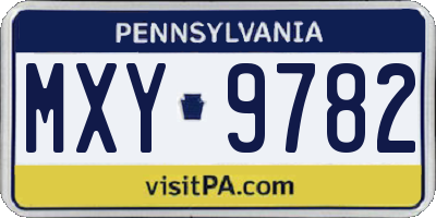 PA license plate MXY9782