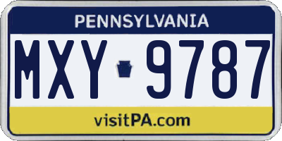 PA license plate MXY9787