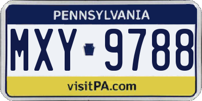 PA license plate MXY9788