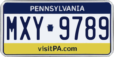 PA license plate MXY9789