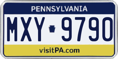 PA license plate MXY9790