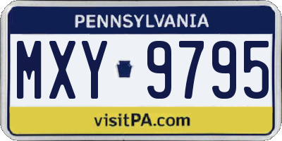 PA license plate MXY9795