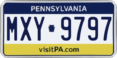 PA license plate MXY9797
