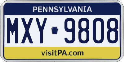 PA license plate MXY9808
