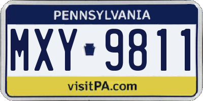 PA license plate MXY9811