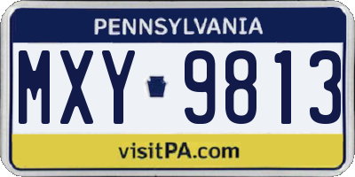 PA license plate MXY9813