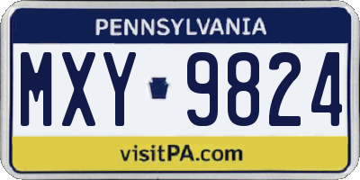PA license plate MXY9824