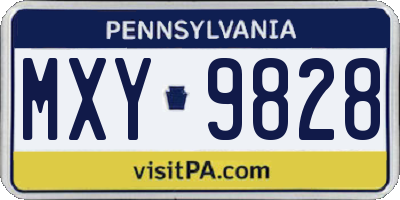PA license plate MXY9828