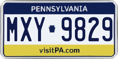 PA license plate MXY9829
