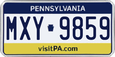 PA license plate MXY9859