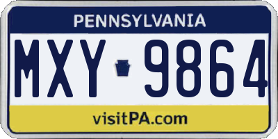 PA license plate MXY9864