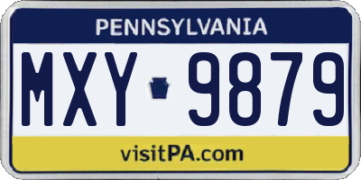 PA license plate MXY9879