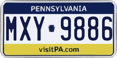 PA license plate MXY9886