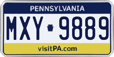 PA license plate MXY9889