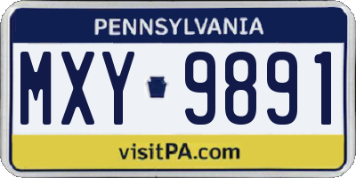 PA license plate MXY9891
