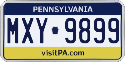 PA license plate MXY9899