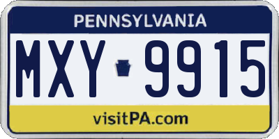 PA license plate MXY9915