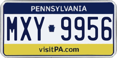 PA license plate MXY9956