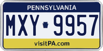 PA license plate MXY9957