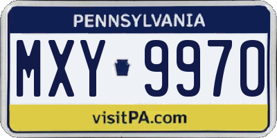 PA license plate MXY9970
